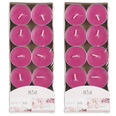 Arti Casa Geurtheelichtjes - 20x stuks - roos - roze - was/paraffine - 3,5 uur