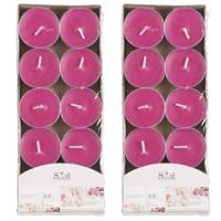 Arti Casa Geurtheelichtjes - 20x stuks - roos - roze - was/paraffine - 3,5 uur