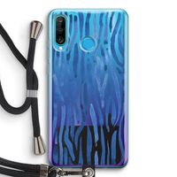 Blauwe nerven: Huawei P30 Lite Transparant Hoesje met koord