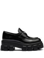 Prada mocassins Monolith en cuir verni - Noir - thumbnail