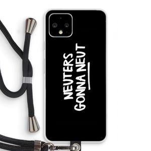 Neuters (zwart): Pixel 4 Transparant Hoesje met koord