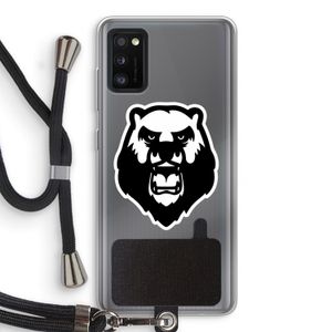 Angry Bear (white): Samsung Galaxy A41 Transparant Hoesje met koord