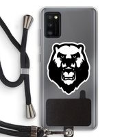 Angry Bear (white): Samsung Galaxy A41 Transparant Hoesje met koord