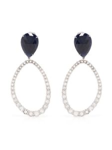 Marco Bicego boucles d'oreilles en or blanc 18ct serties de saphirs et diamants - Argent