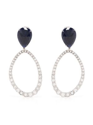 Marco Bicego boucles d'oreilles en or blanc 18ct serties de saphirs et diamants - Argent