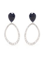 Marco Bicego boucles d'oreilles en or blanc 18ct serties de saphirs et diamants - Argent - thumbnail