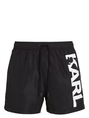 Karl Lagerfeld short de bain à logo imprimé - Noir