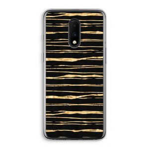 Gouden strepen: OnePlus 7 Transparant Hoesje
