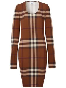 Burberry robe à carreaux - Marron