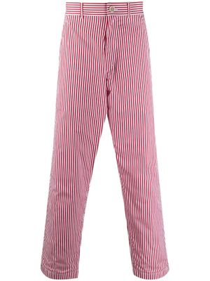 Comme Des Garçons Shirt pantalon droit à fines rayures - Rouge