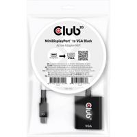 club3D CAC-2113 VGA Adapter [1x Mini-DisplayPort stekker - 1x VGA-bus] Zwart 0.228 m