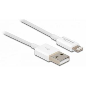 Delock USB-laadkabel USB 2.0 USB-A stekker, Apple Lightning stekker 1 m Wit 83000