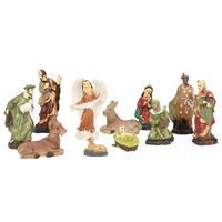 Kerststalbeeldjes - set 11x stuks - tot 5 cm -polyresin -kerstbeeldjes   -