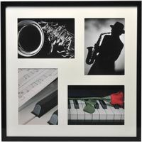 Henzo Fotolijst - Piano Gallery - Collagelijst voor 4 foto\'s - Fotomaat 13x18 cm - Zwart