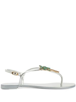 Giuseppe Zanotti sandales Venice Beach en cuir - Argent