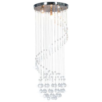 VidaXL Plafondlamp met kristallen kralen spiraal g9 zilverkleurig
