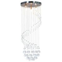 VidaXL Plafondlamp met kristallen kralen spiraal g9 zilverkleurig