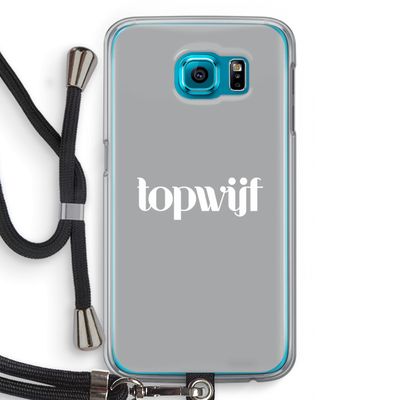 Topwijf Grijs Wit: Samsung Galaxy S6 Transparant Hoesje met koord