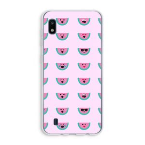 Smiley watermeloenprint: Samsung Galaxy A10 Transparant Hoesje