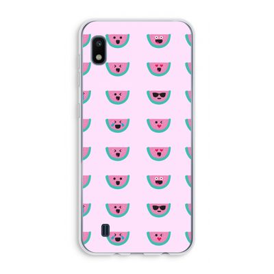 Smiley watermeloenprint: Samsung Galaxy A10 Transparant Hoesje