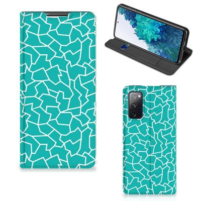 Samsung Galaxy S20 FE | Bookcase | Cracks Blue