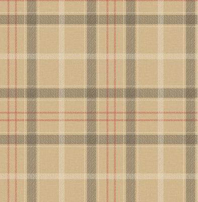 Dutch Wallcoverings Sauvage Ruit - Beige/Rood