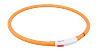 Trixie Halsband usb siliconen lichtgevend oplaadbaar oranje