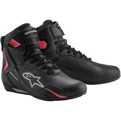 ALPINESTARS Stella Faster-4 Drystar Shoes, Motorschoenen, Zwart-Grijs-Koraal Fluo