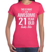 Awesome 21 year / 21 jaar cadeau t-shirt roze dames Awesome 21 year / 21 jaar cadeau t-shirt roze dames