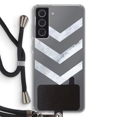 Marmeren pijlen: Samsung Galaxy S21 FE Transparant Hoesje met koord