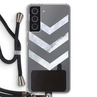 Marmeren pijlen: Samsung Galaxy S21 FE Transparant Hoesje met koord