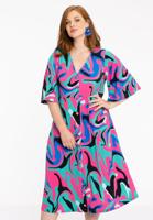 Yoek Jurk met cirkelmouw | Turquoise | Maat 58/60