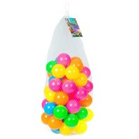 Kunststof ballenbak ballen 100x stuks 6 cm neon kleuren - thumbnail