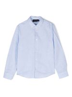 Emporio Armani Kids chemise en lin à manches longues - Bleu