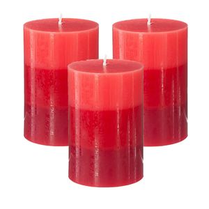 Geurkaarsen Nina - 3x stuks - Rood fruit - 45 branduren - 7 x 10 cm