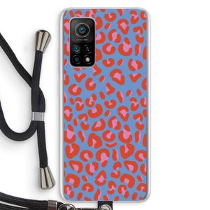 Leopard blue: Xiaomi Mi 10T 5G Transparant Hoesje met koord