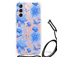 Case voor Samsung Galaxy S21 FE Flowers Blue - thumbnail