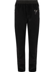 Giuseppe Zanotti pantalon en velours à fini satiné - Noir