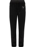 Giuseppe Zanotti pantalon en velours à fini satiné - Noir