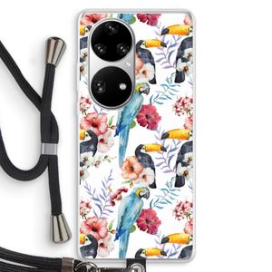 Bloemen tukan: Huawei P50 Pro Transparant Hoesje met koord