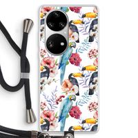 Bloemen tukan: Huawei P50 Pro Transparant Hoesje met koord