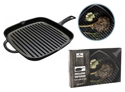 Cast Iron Grillpan - Gietijzer- 23 x 23 cm