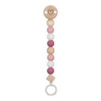 Goki houten fopspeenketting hart roze