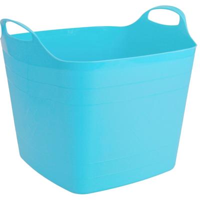 Flexibele kuip - 40L - kunststof - aqua blauw - emmer - wasmand
