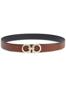 Ferragamo ceinture en cuir réversible à boucle Gancini - Noir