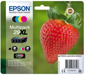 Epson Inktcartridge T2996, 29XL Origineel Combipack Zwart, Cyaan, Magenta, Geel C13T29964012
