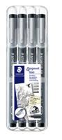 Fineliner staedtler pigment 308 0.1-0.7mm zwart | 10 stuks