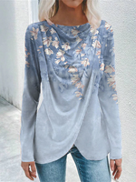 Floral Casual Cotton-Blend T-Shirt - thumbnail
