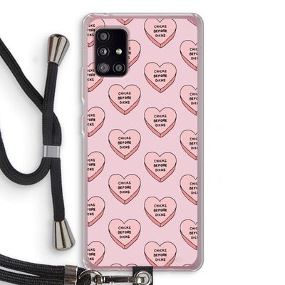 Chicks before dicks: Samsung Galaxy A51 5G Transparant Hoesje met koord