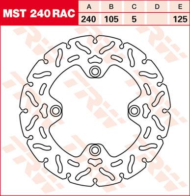 TRW Remschijf, remschijven voor de moto, MST240RAC